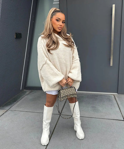 Susanne | Damen Übergroßer Lässiger Locker Geschnittener Pullover