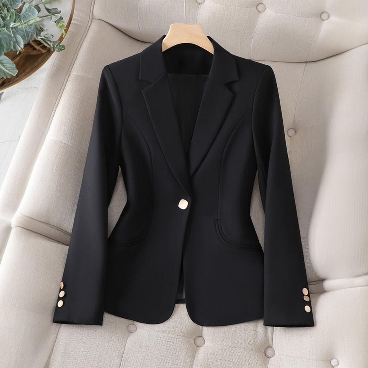 Emilia | Damen klassischer maßgeschneiderter Blazer mit Ein-Knopf-Design