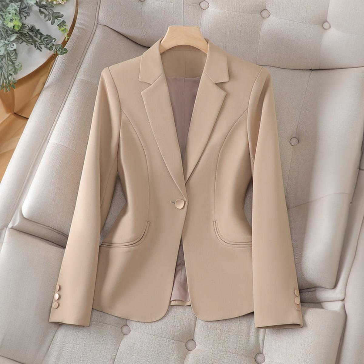 Emilia | Damen klassischer maßgeschneiderter Blazer mit Ein-Knopf-Design