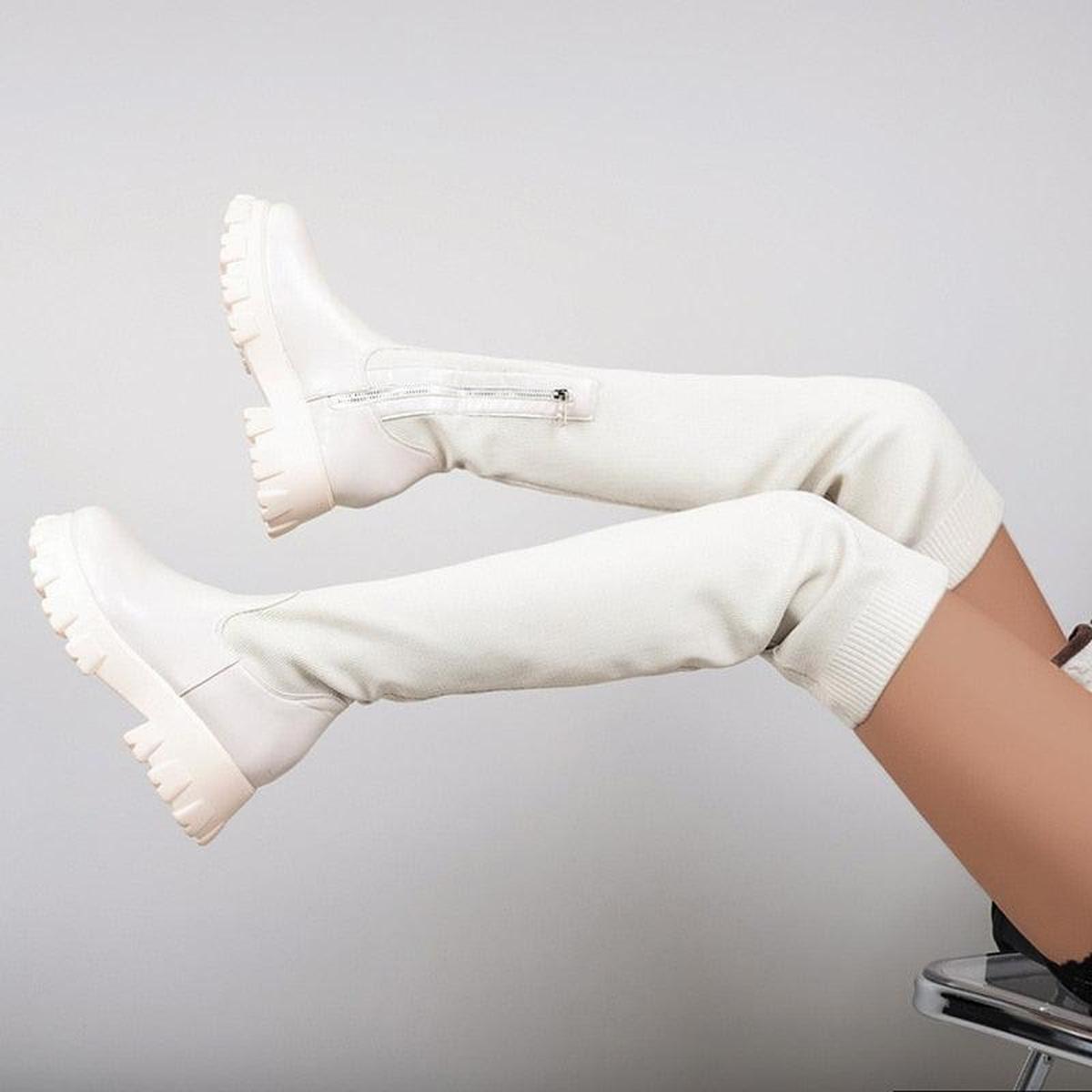 Angela | Damen Stiefel über dem Knie mit Blockabsatz