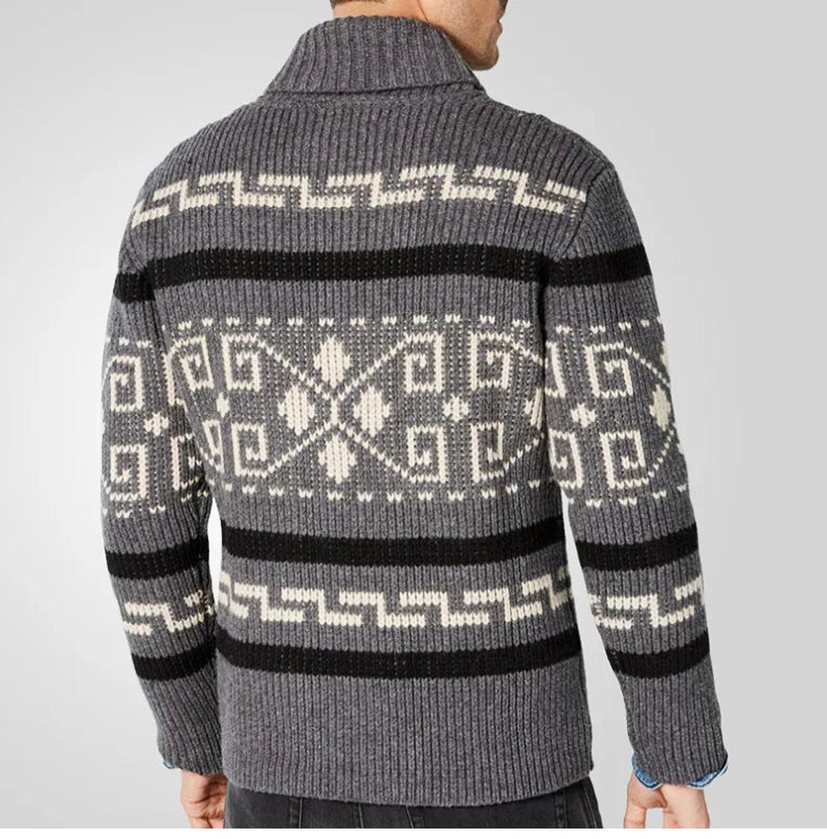 Alexander | Herren Klassische Strickjacke mit Reißverschluss und Muster