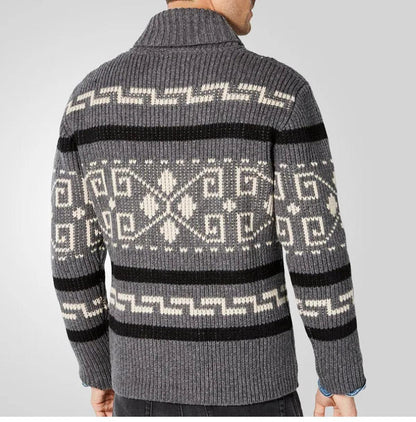 Alexander | Herren Klassische Strickjacke mit Reißverschluss und Muster