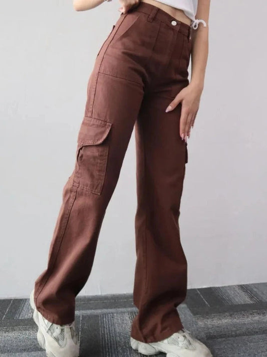 Helga | Damen Winter Hohe Taillen Cargo-Hose