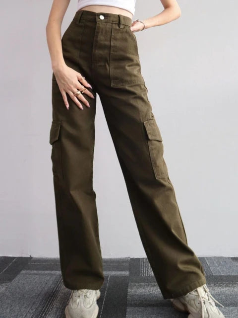 Helga | Damen Winter Hohe Taillen Cargo-Hose