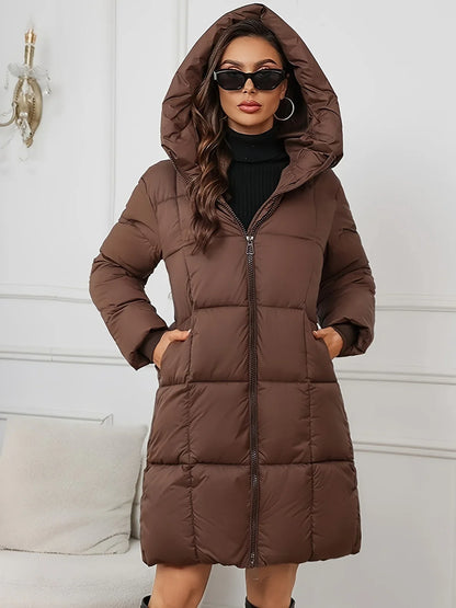 Sabine | Damen Warmer Kapuzen Puffermantel für den Winter