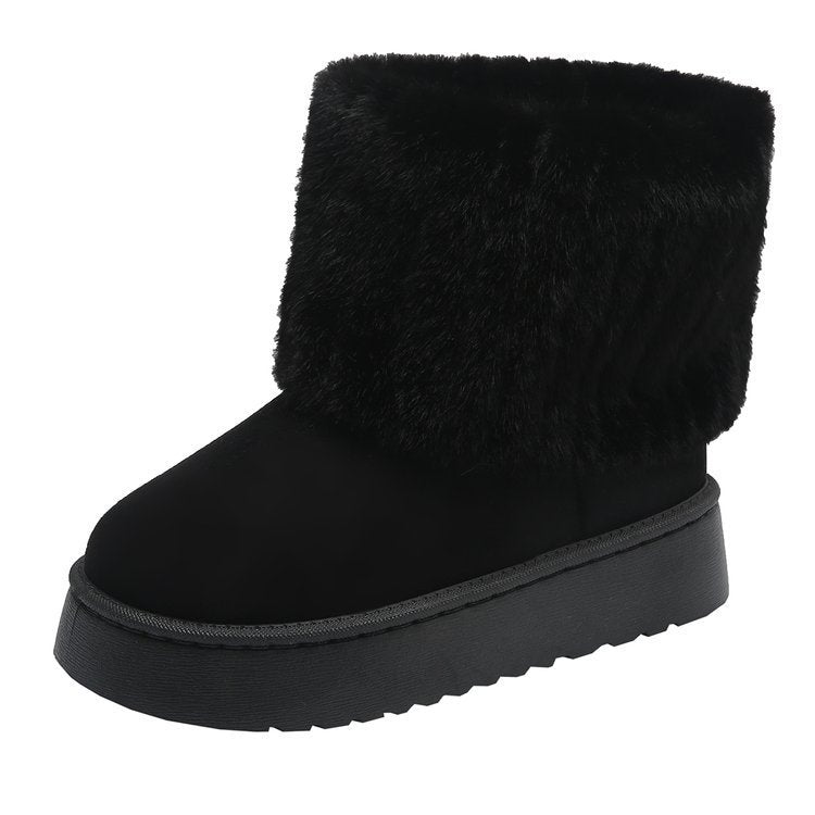 Frieda | Damen Winter Stiefel mit Kunstpelz Bündchen