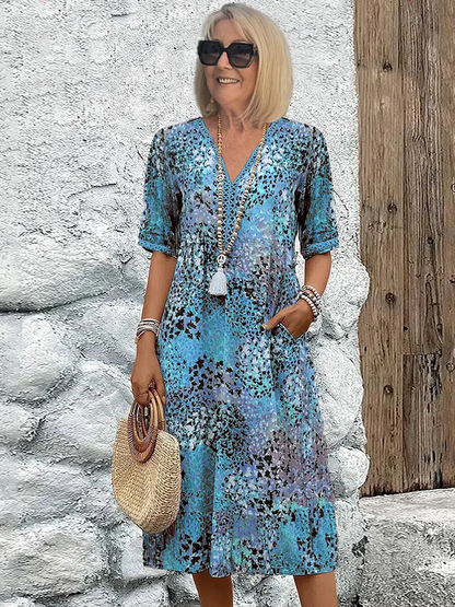 Annika | Damen Sommer Boho Kleid mit Taschen