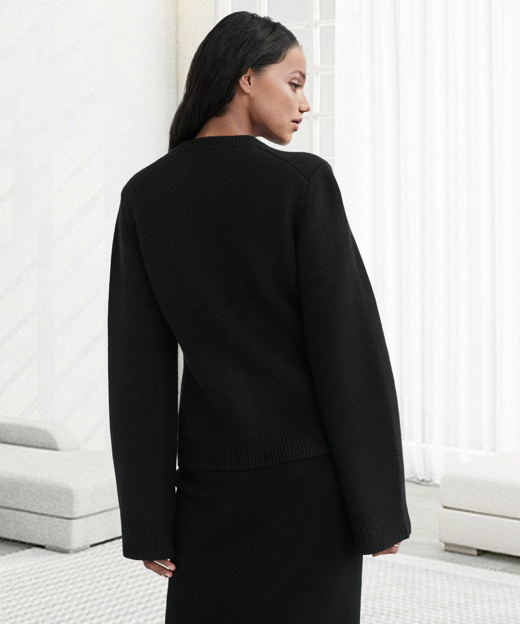 Birgit | Damen Knopf-Front Strickcardigan