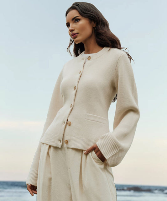 Birgit | Damen Knopf-Front Strickcardigan
