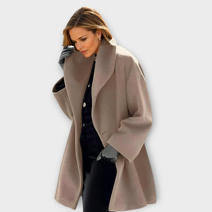 Gabriela | Oversized Wintermantel mit Breitem Kragen für Damen