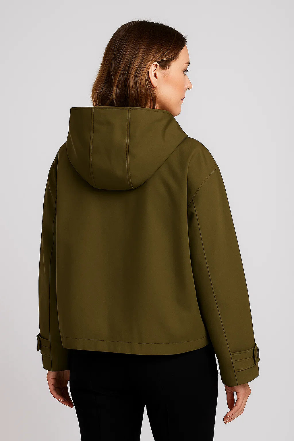 Carolin | Damen Lässige Leichte Regenjacke mit Knopfleiste