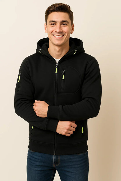Friedrich | Herren Freizeit-Hoodiejacke mit Reißverschluss vorne