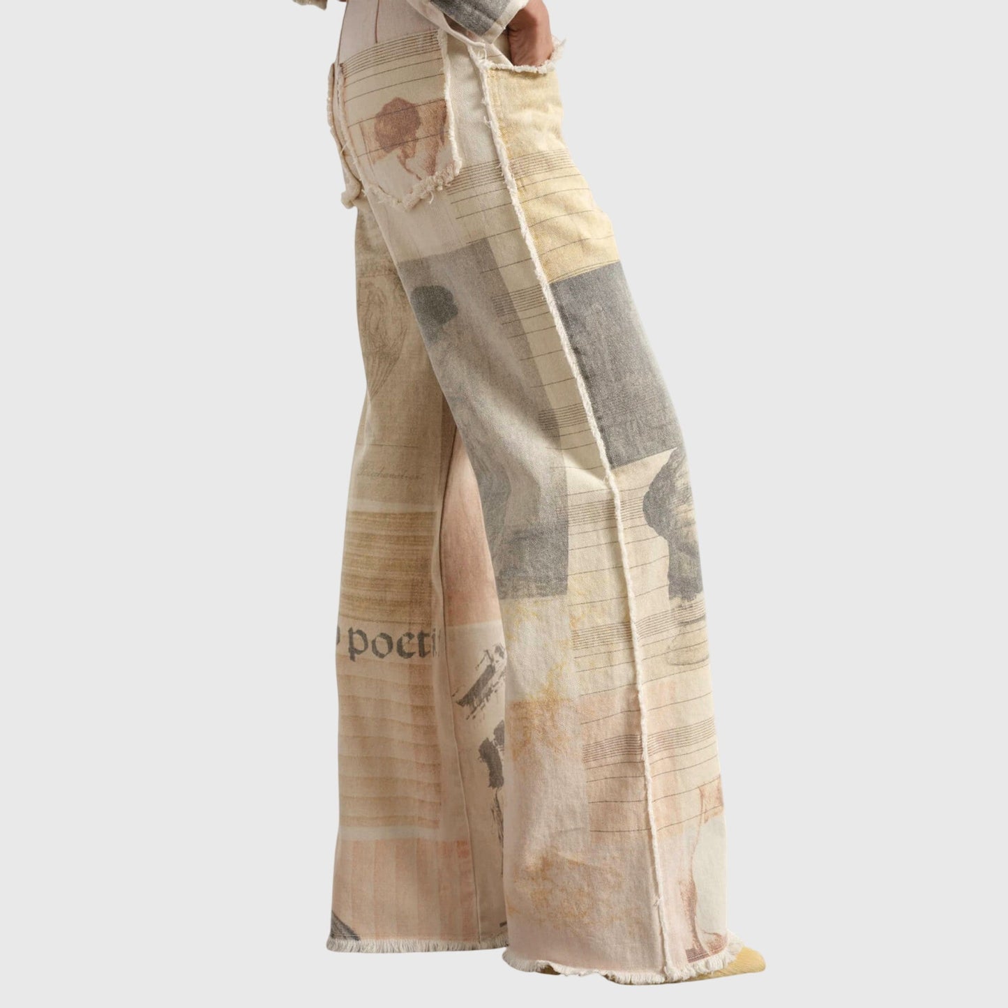 Rita | Damen Vintage-Jeans mit Hoher Taille und Print