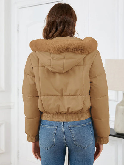 Doris | Damen Winter Cropped Jacke mit Kapuze
