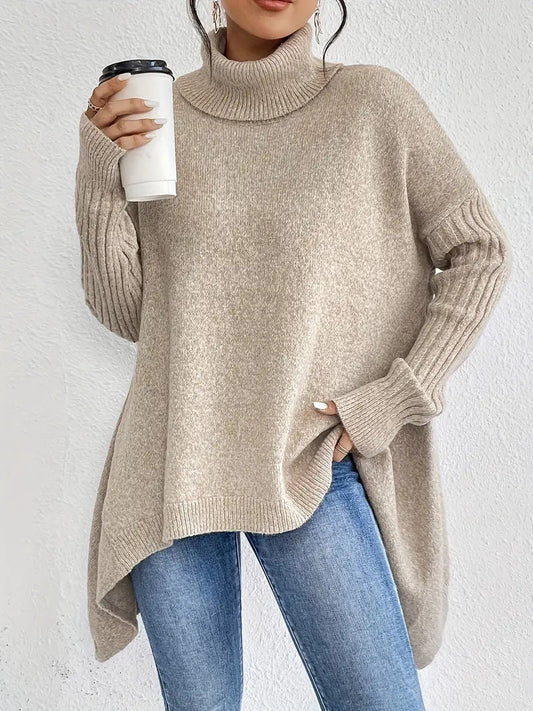 Doris | Damen Winter Strickpullover mit Rollkragen