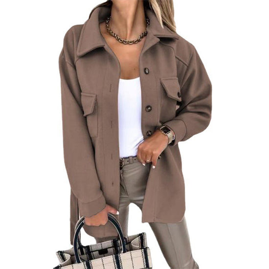 Lydia | Damen Winter Button-Up Shirtjacke
