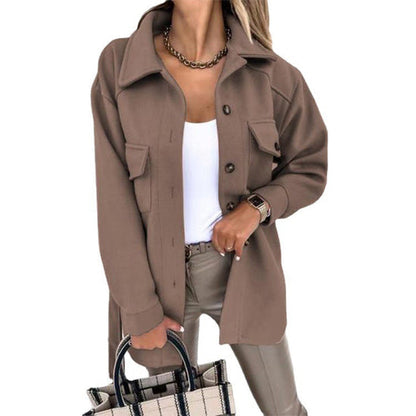 Lydia | Damen Winter Button-Up Shirtjacke