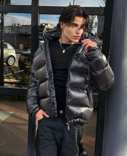 Dominic | Herren Trendiger Stepp-Puffer Mantel im Winterstil
