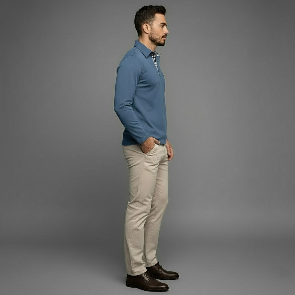 Norbert | Herren Winter Langarm Poloshirt