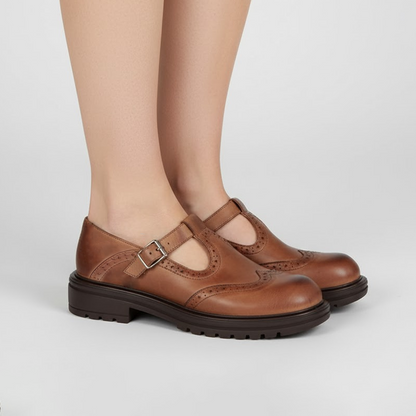 Pauline | Schicke Klassische Stiefel Im Vintage-Mary-Jane-Stil Mit Schnalle