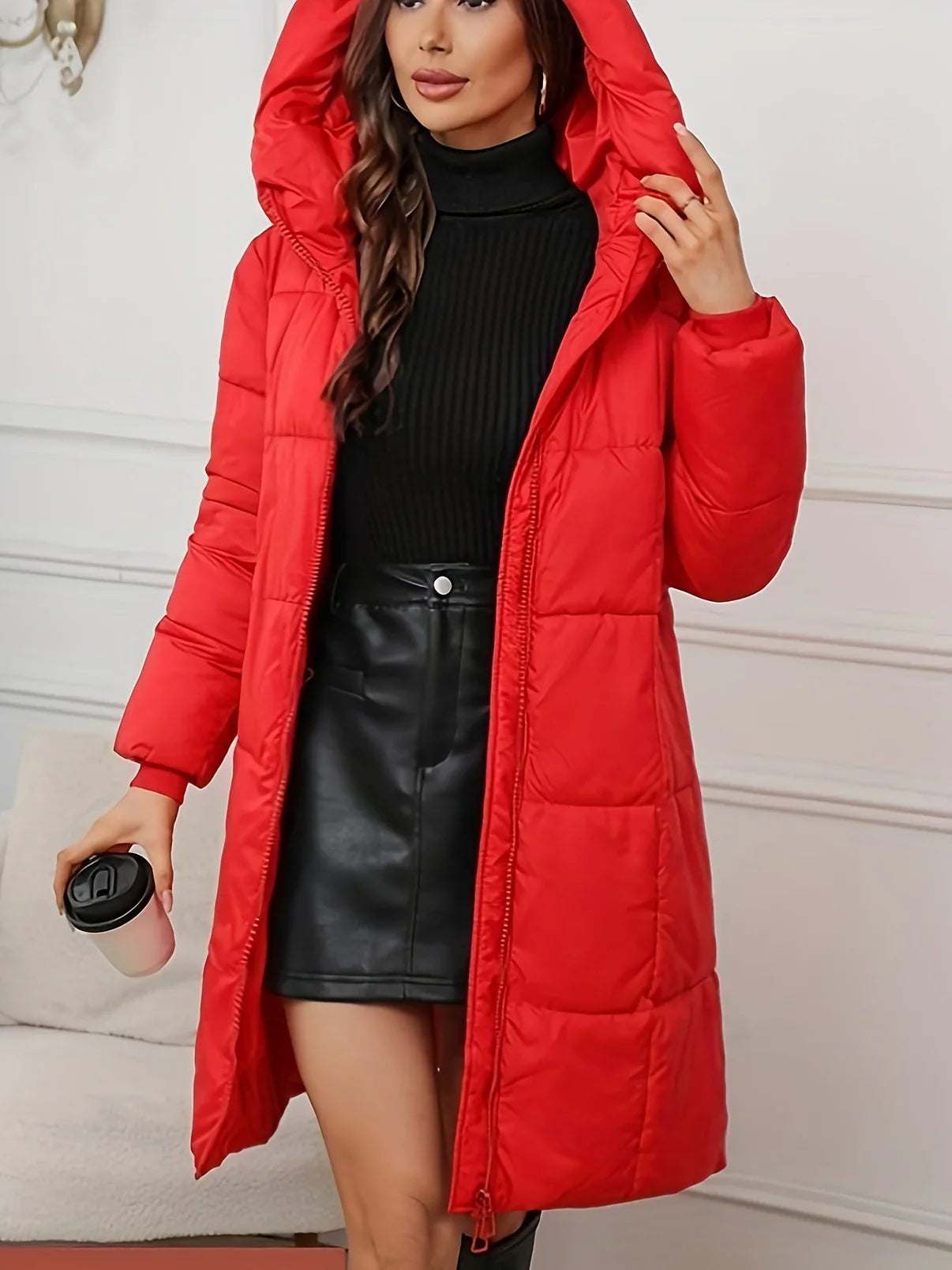Sabine | Damen Warmer Kapuzen Puffermantel für den Winter