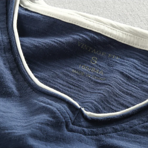 Anton | Herren Lässiges Langarmhemd mit V-Ausschnitt