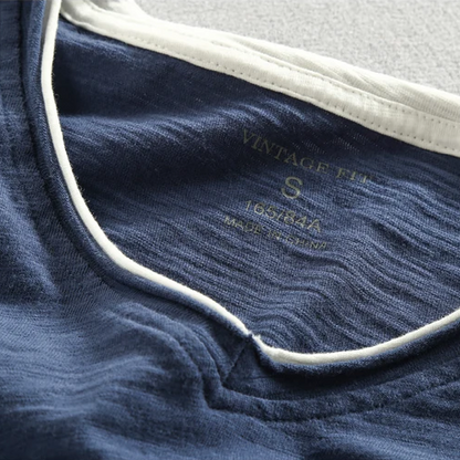 Anton | Herren Lässiges Langarmhemd mit V-Ausschnitt