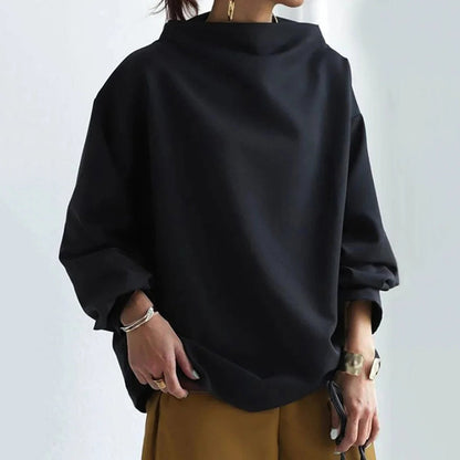 Anke | Damen Winter Lockerer Pullover mit Stehkragen