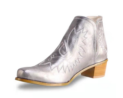 Anna | Damen Winter Western Bestickte Stiefeletten