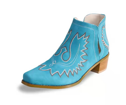 Anna | Damen Winter Western Bestickte Stiefeletten