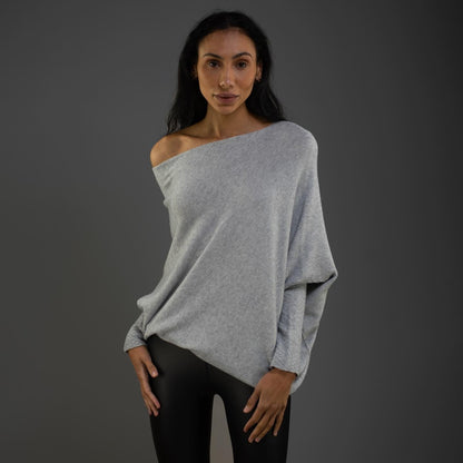 Laura | Winter Damen Off-Shoulder Lockerer Pullover