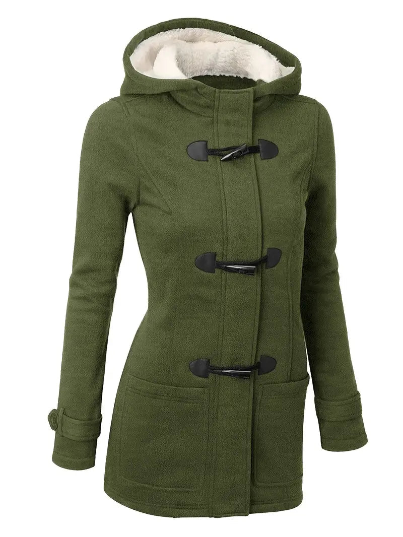 Greta | Damen Kapuzen-Dufflecoat aus Wolle