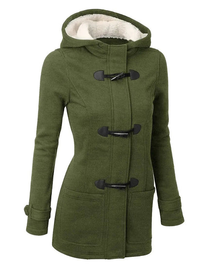 Greta | Damen Kapuzen-Dufflecoat aus Wolle