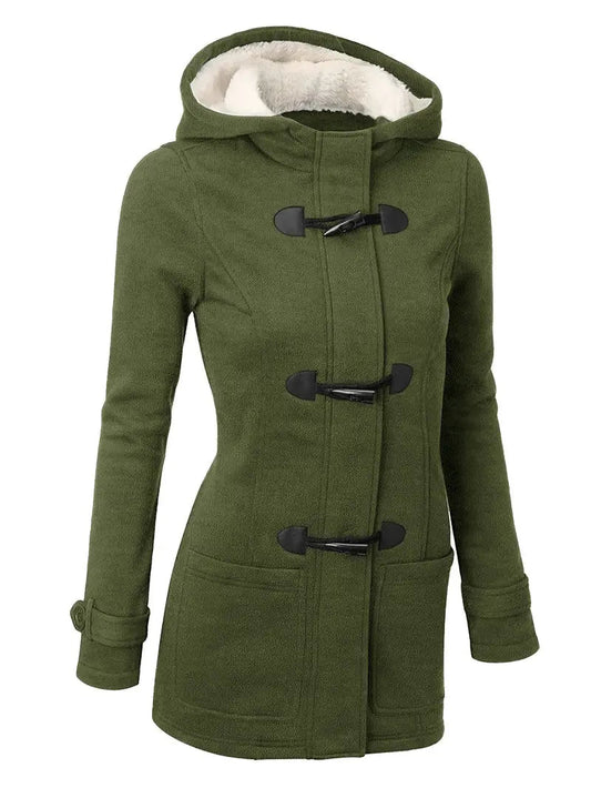 Greta | Damen Kapuzen-Dufflecoat aus Wolle