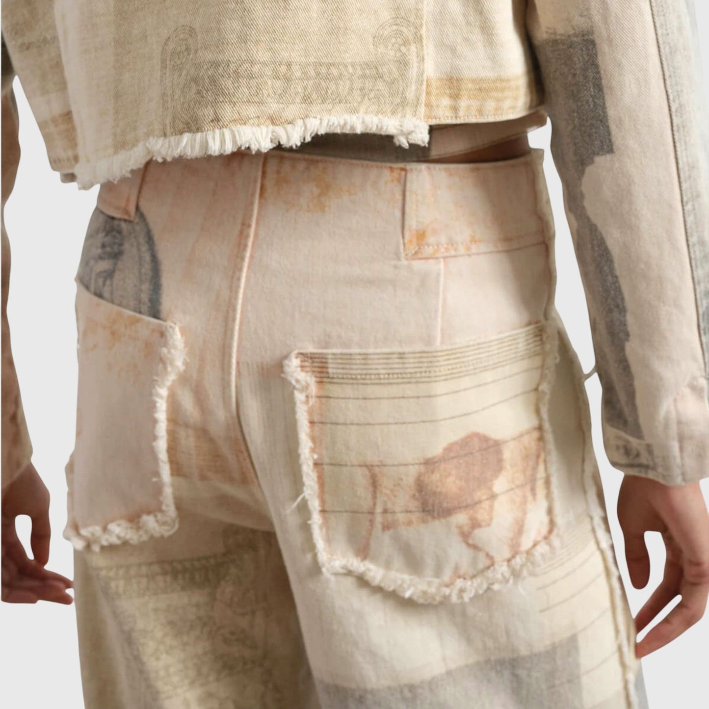 Rita | Damen Vintage-Jeans mit Hoher Taille und Print