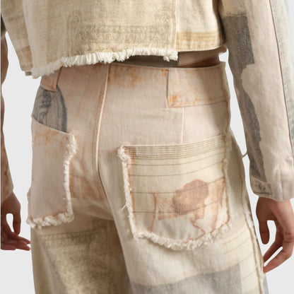 Rita | Damen Vintage-Jeans mit Hoher Taille und Print