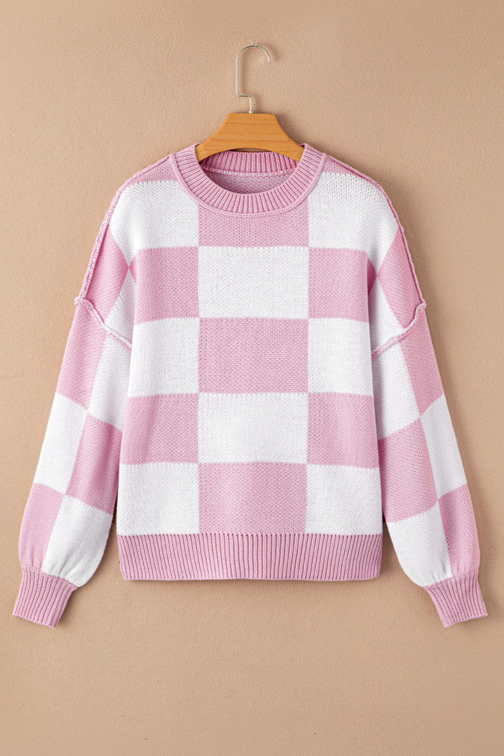 Sarah | Damen Gemütlicher Kariert Winterpullover