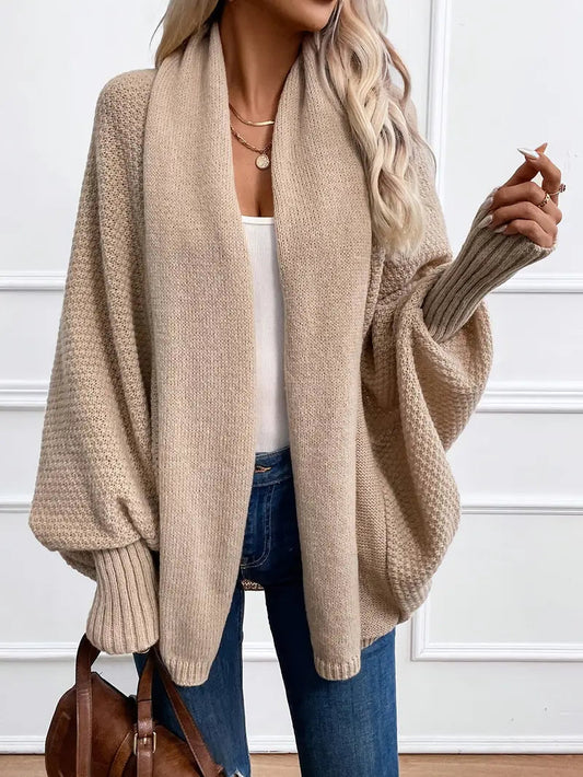 Bettina | Damen Winter Strickcardigan mit Offener Front