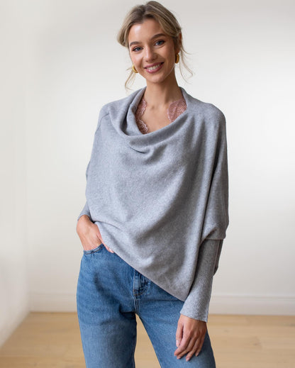 Laura | Winter Damen Off-Shoulder Lockerer Pullover