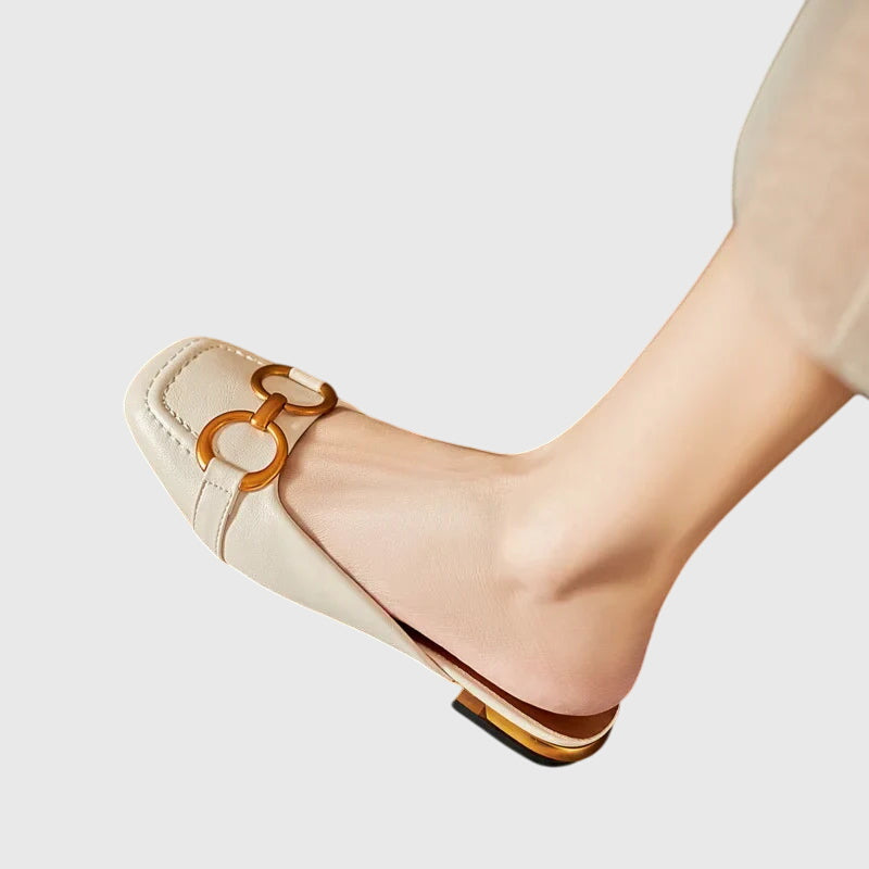 Kerstin | Damen Slip-On Sandalen mit Schnallendesign