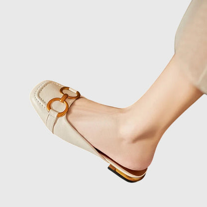 Kerstin | Damen Slip-On Sandalen mit Schnallendesign