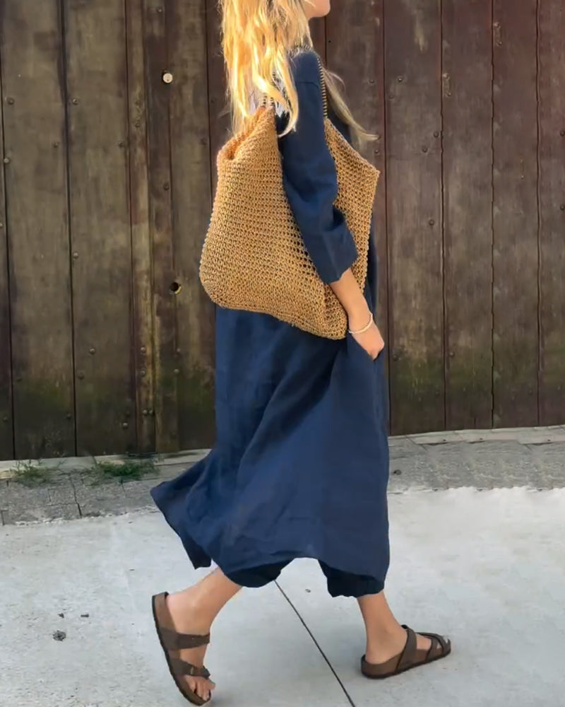 Kerstin | Damen Boho Langtop mit passender Hose Set