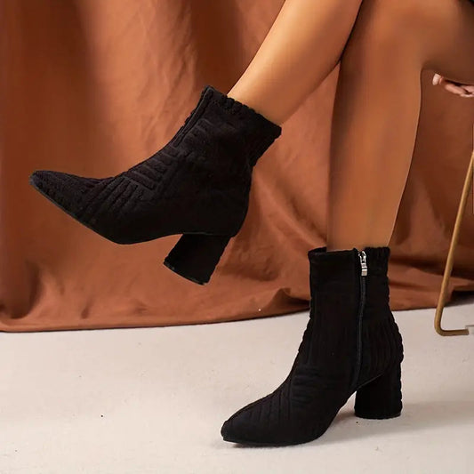 Helga | Damen Winter Stiefeletten mit Blockabsatz