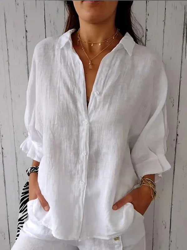 Emma | Damen Sommerbluse mit Knöpfen