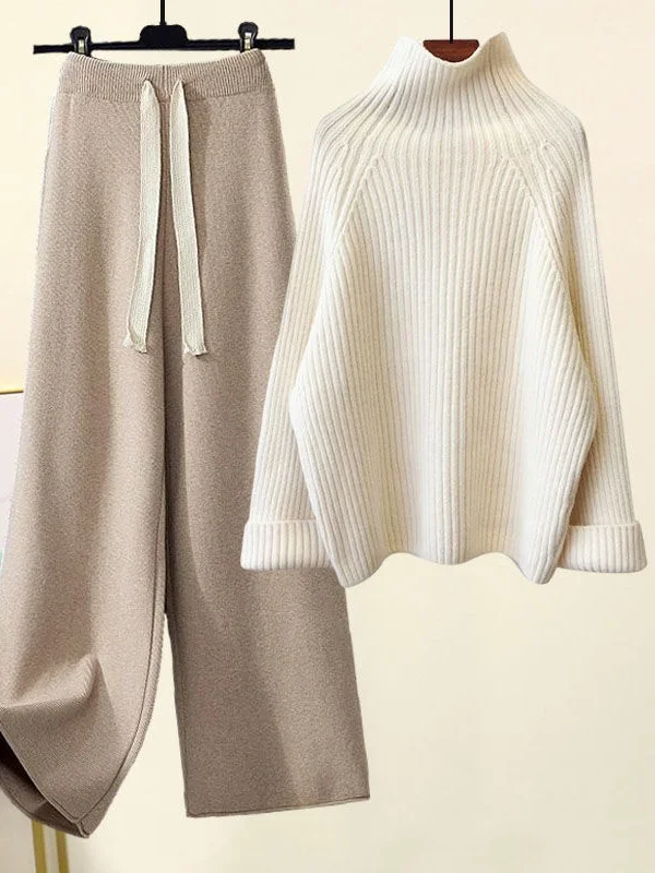 Hanna | Damen Gemütliches Winter Rippenstrick-Set