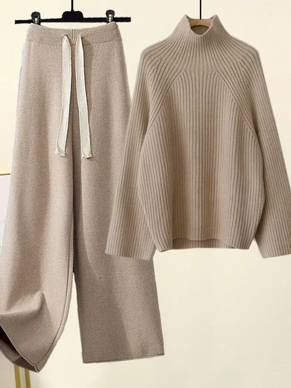 Hanna | Damen Gemütliches Winter Rippenstrick-Set