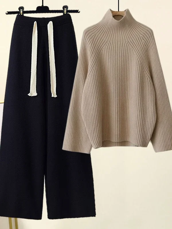 Hanna | Damen Gemütliches Winter Rippenstrick-Set