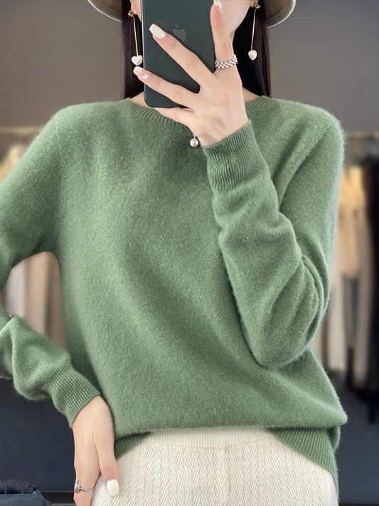 Anna | Damen Klassischer Strickpullover mit Langarm