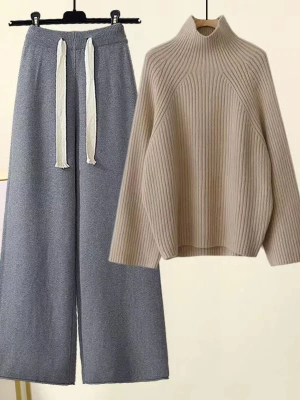 Hanna | Damen Gemütliches Winter Rippenstrick-Set