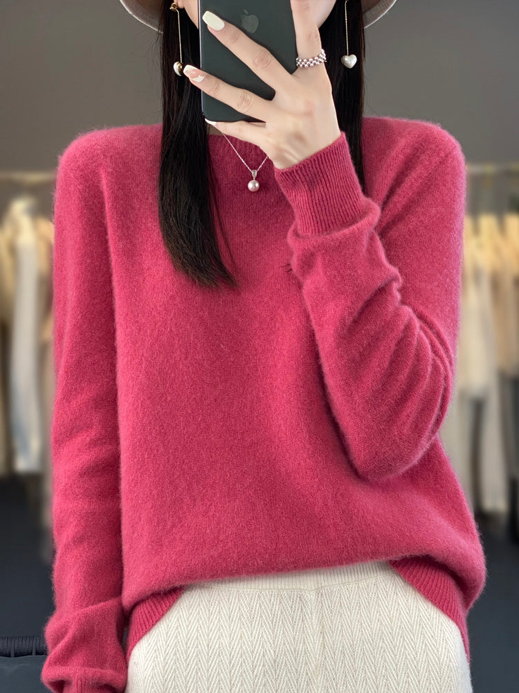Anna | Damen Klassischer Strickpullover mit Langarm